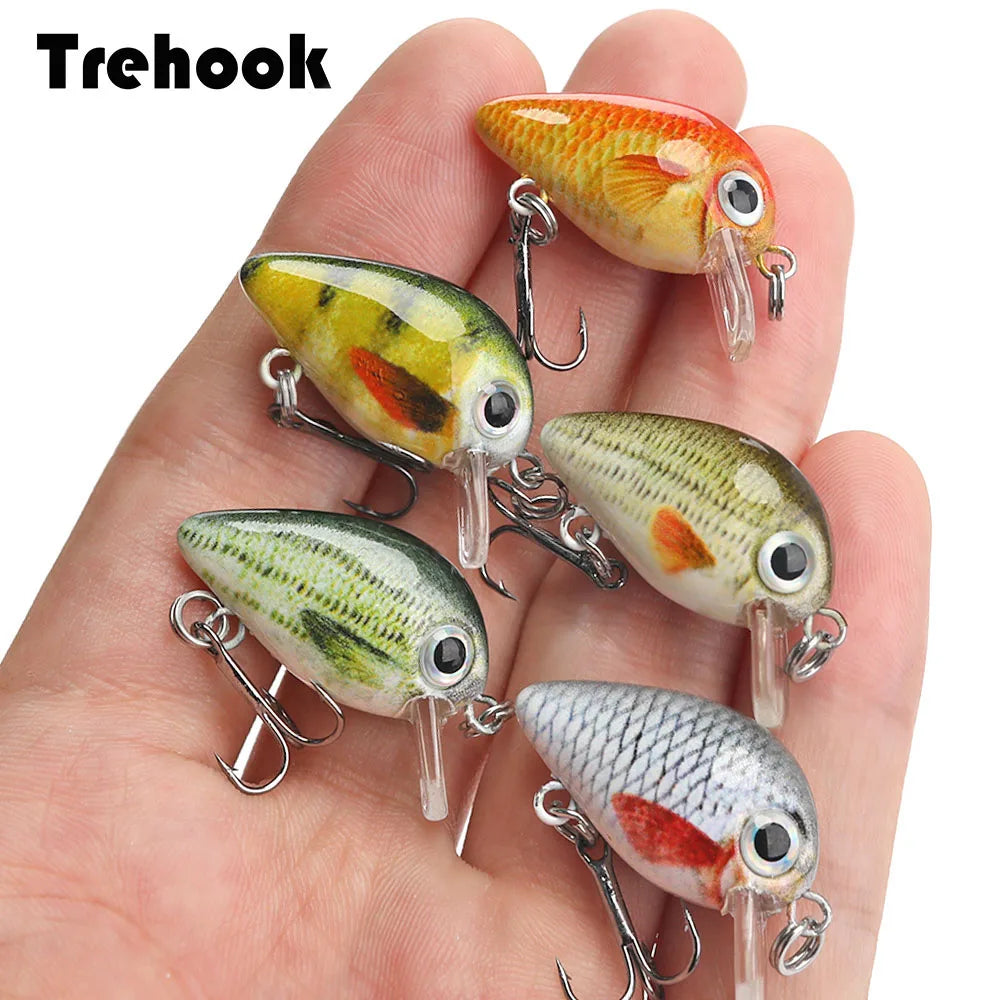 5 Mini Schwimmköder 3cm 1,5g Wobbler Köder für Süßwasser Angeln