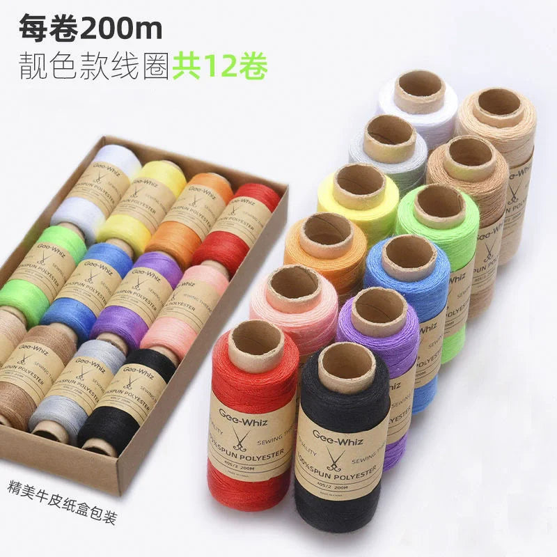 12er Set Nähgarn aus Polyester Baumwolle für vielseitige Projekte