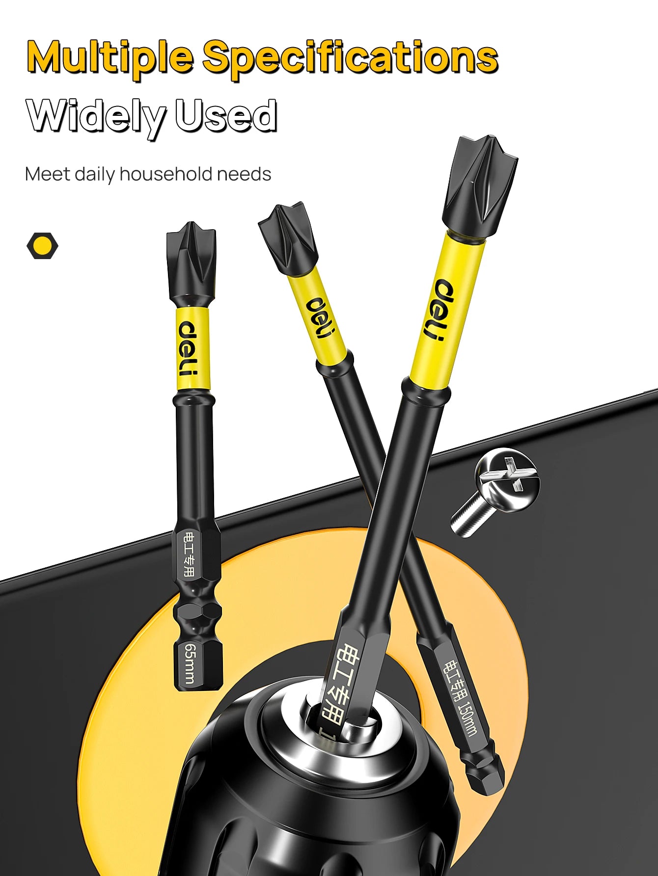 Magnetischer Schraubendreher-Satz Set, Rutschfest, 65/110/150mm