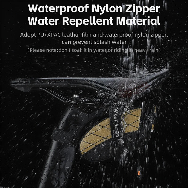 Mini Fahrrad-Satteltasche aus wasserdichtem PU mit reflektierendem Logo