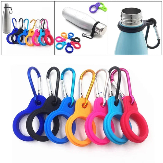Leichter Aluminium-Karabiner mit Silikon-Schnalle – Bunter Outdoor-Flaschenhalter
