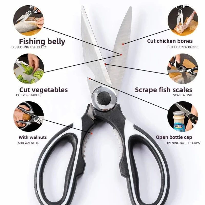 Extra Große Küchenschere Edelstahl für Fleisch, Fisch, Knochen Zubereitung
