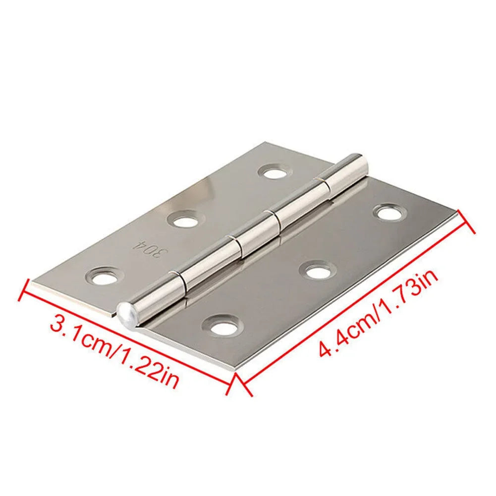 10x Edelstahl Möbel-Türscharniere 4,4x3,1 cm für Holz- und Zimmertüren