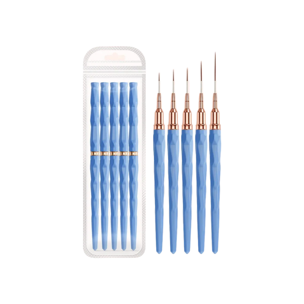 5-teiliges Liner Pinsel Set für präzise Nageldesigns und Acryl Nail Art