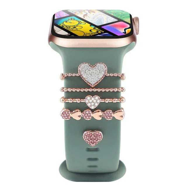 Dekoration für Apple Watch Band Ultra2 10 9 8 Diamant Schmuck Armband Zubehör für Samsung/Huawei Uhr 20/22mm Armband Charms-Yabubest - Home & More