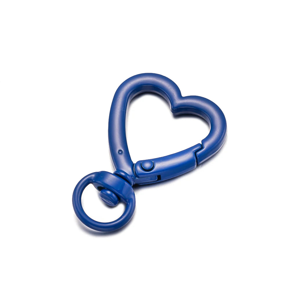 5er Set drehbare Metall-Karabiner mit Herzverschluss für Schmuck DIY