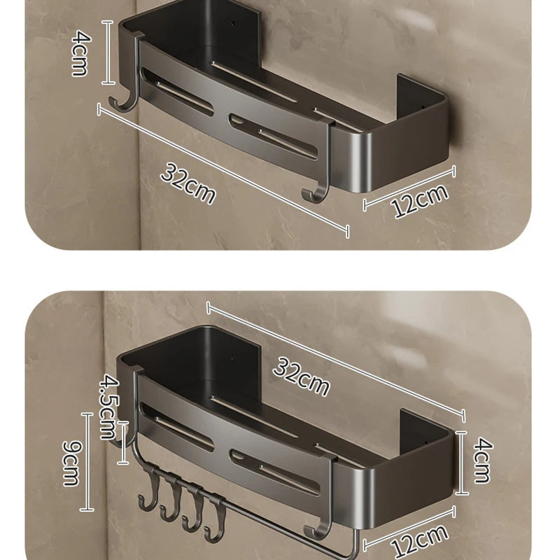 Dreieckiges Aluminium Wandregal für Bad Balkon mit Schraubmontage