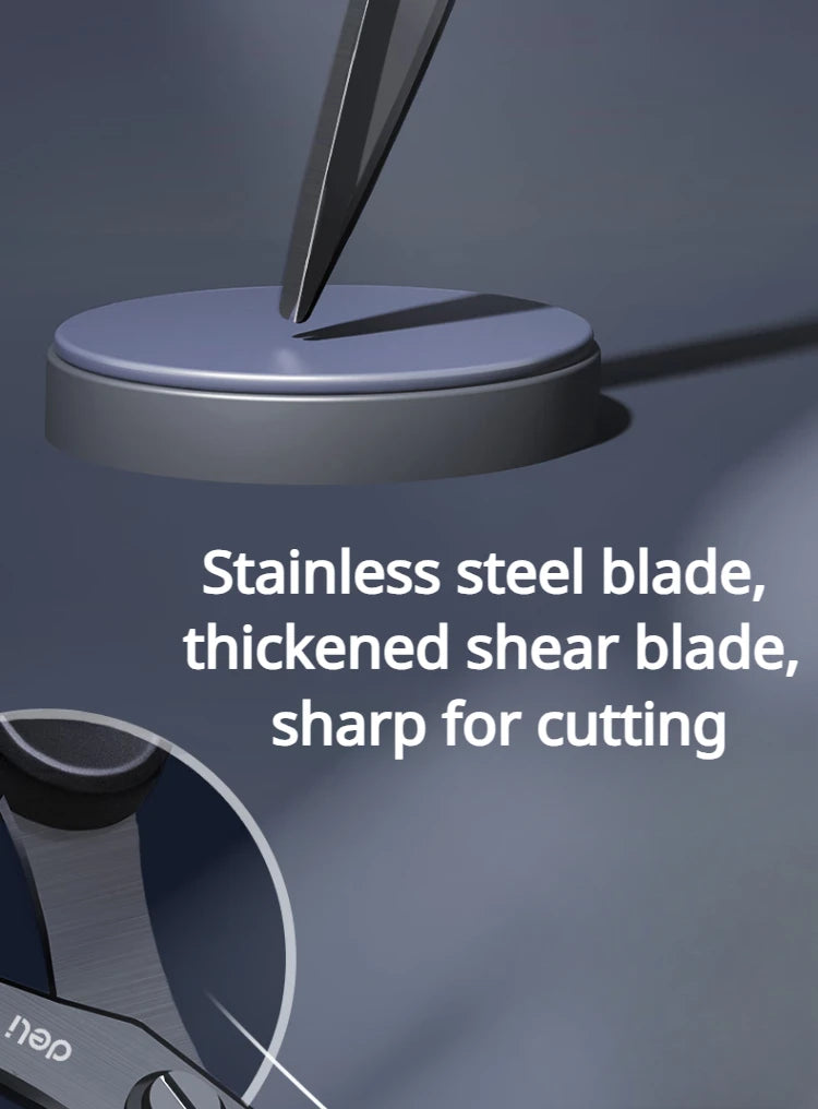 Vielseitige Edelstahl Schere für Büro, Haushalt und Hobby, schwarz