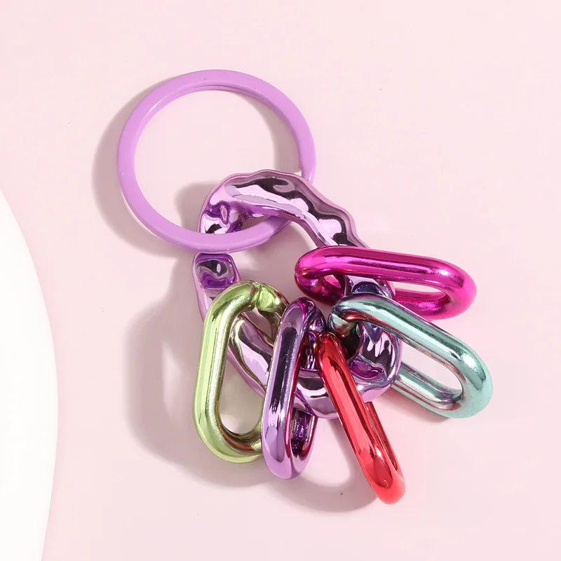 Bunte Acryl Schlüsselanhänger mit O-förmiger Schnalle – Trendiges Accessoire