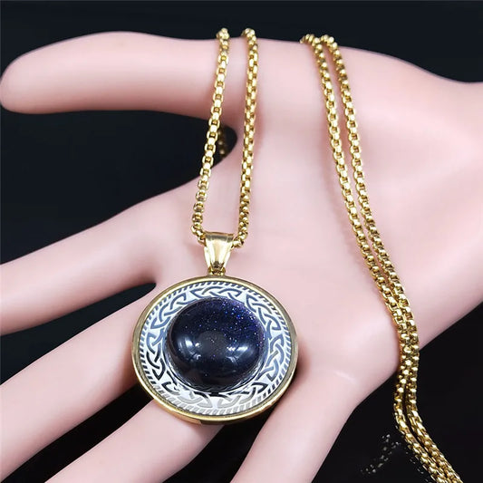 Keltische Irischer Knoten Halskette Edelstahl Gold und Silber Unisex-Yabubest - Home & More