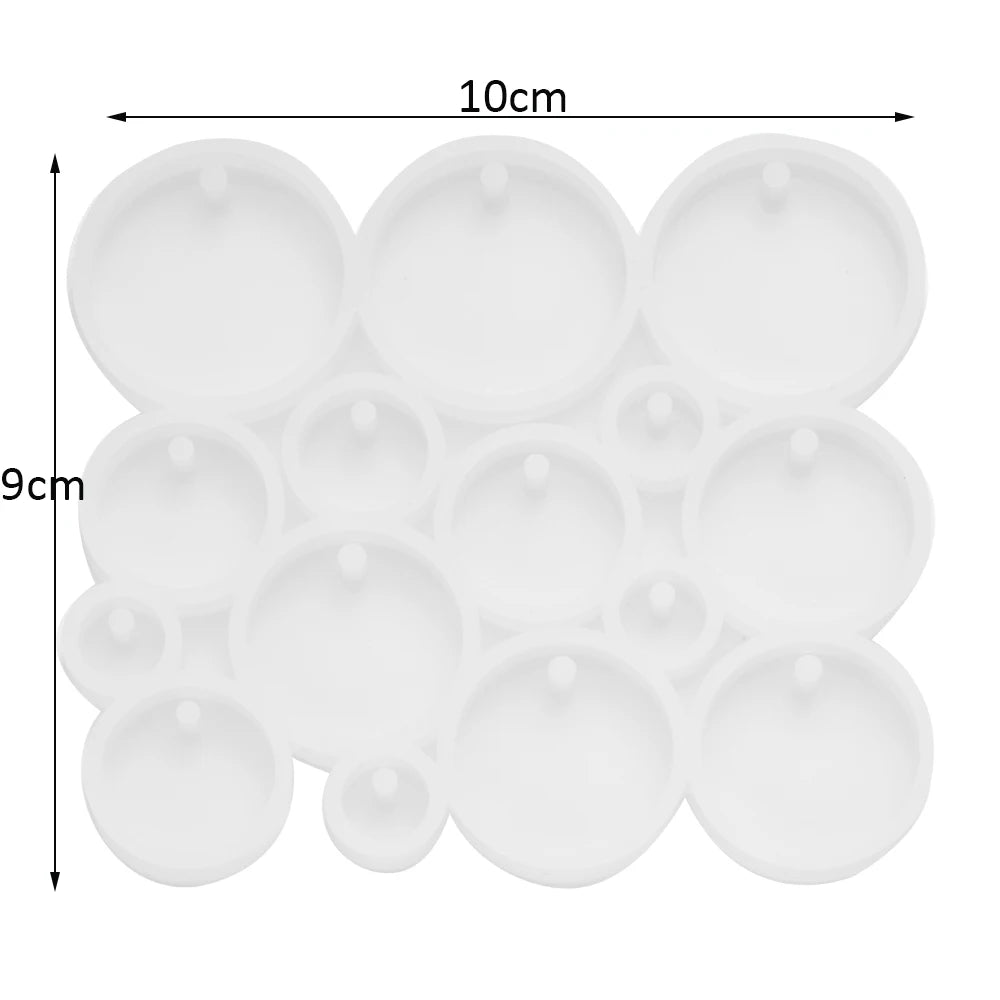 8 bis 12 DIY Silikonformen runde ovale Harz Anhänger für Schmuckherstellung