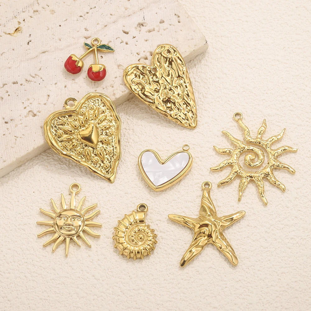 Edelstahl Gold Anhänger für individuellen DIY Schmuck