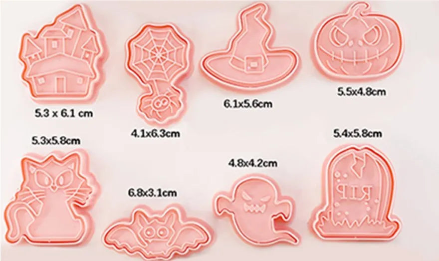 8 10 Stück Halloween Keks Ausstechformen Kürbis Hexe Vampir Kuchen Deko