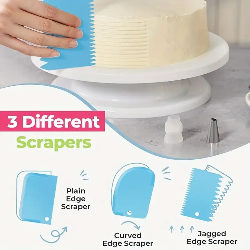 86-teiliges Kuchen Deko Set mit Drehteller für kreatives Backen