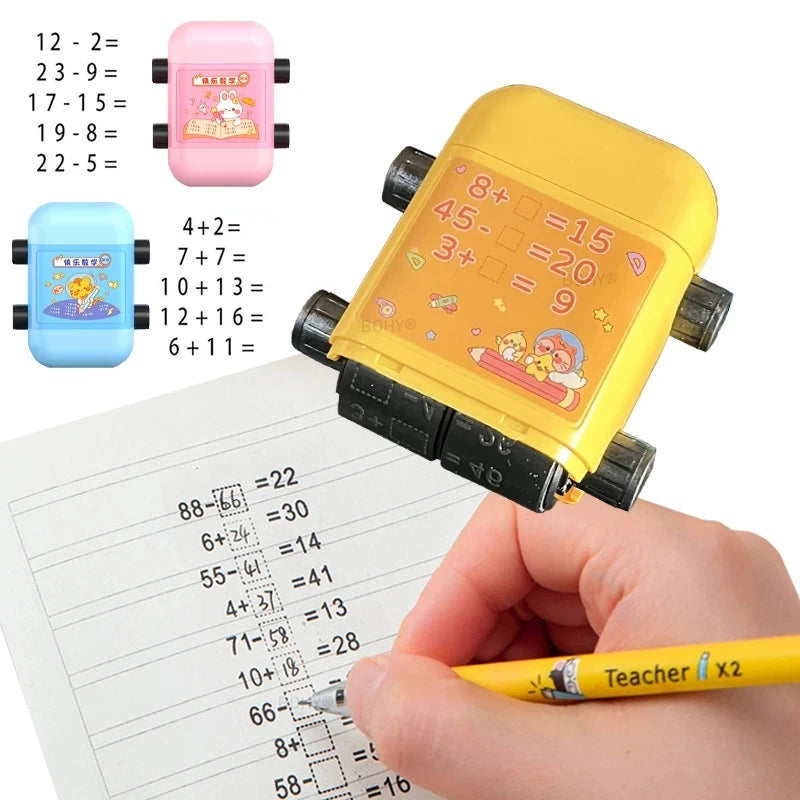 Lehrstempel 2 in 1 für Mathematik Übungen mit digitalem Design - Yabubest - Home & More