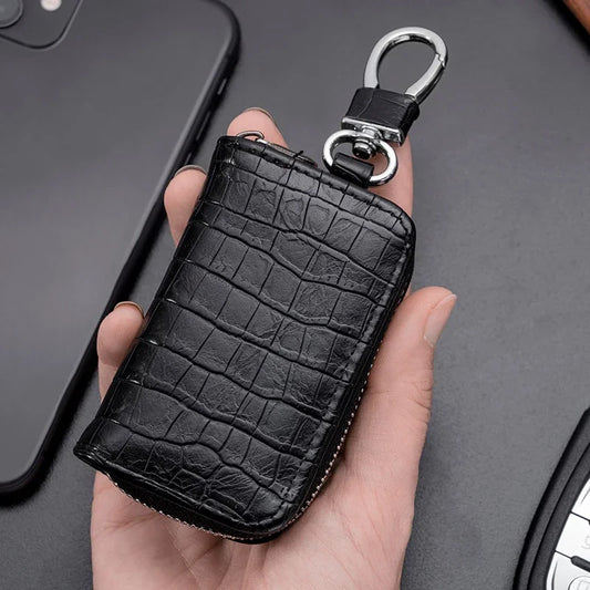 Leder Auto Schlüssel Tasche Universal mit Reißverschluss Schutz