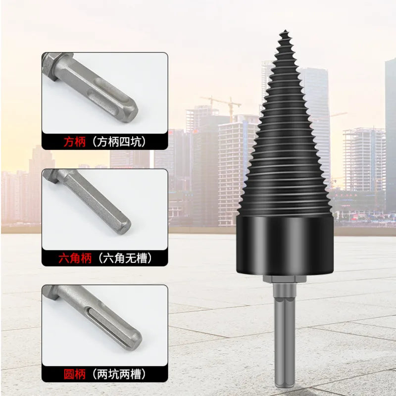 32/42mm Holzspalter Bohrer Kegel Bit für Hammerbohrer Brennholz Spalten