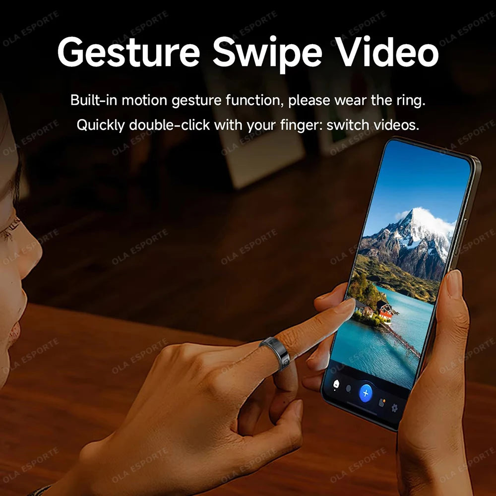 Wasserdichter Smart Ring mit Display und Gesundheitsmonitor
