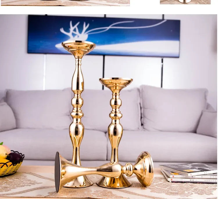 Goldener Metall Kerzenhalter für Weihnachtsdeko Hochzeit und Feierlichkeiten-Yabubest - Home & More