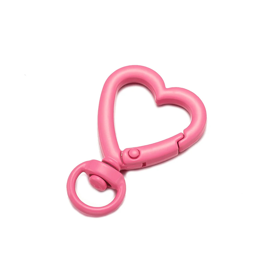5er Set drehbare Metall-Karabiner mit Herzverschluss für Schmuck DIY
