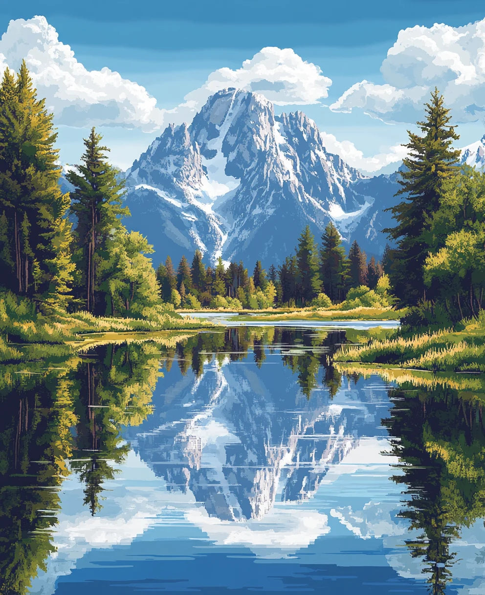 Leinwand Malen nach Zahlen Aquarell Landschaft DIY Ölgemälde 40x50 bis 60x75cm