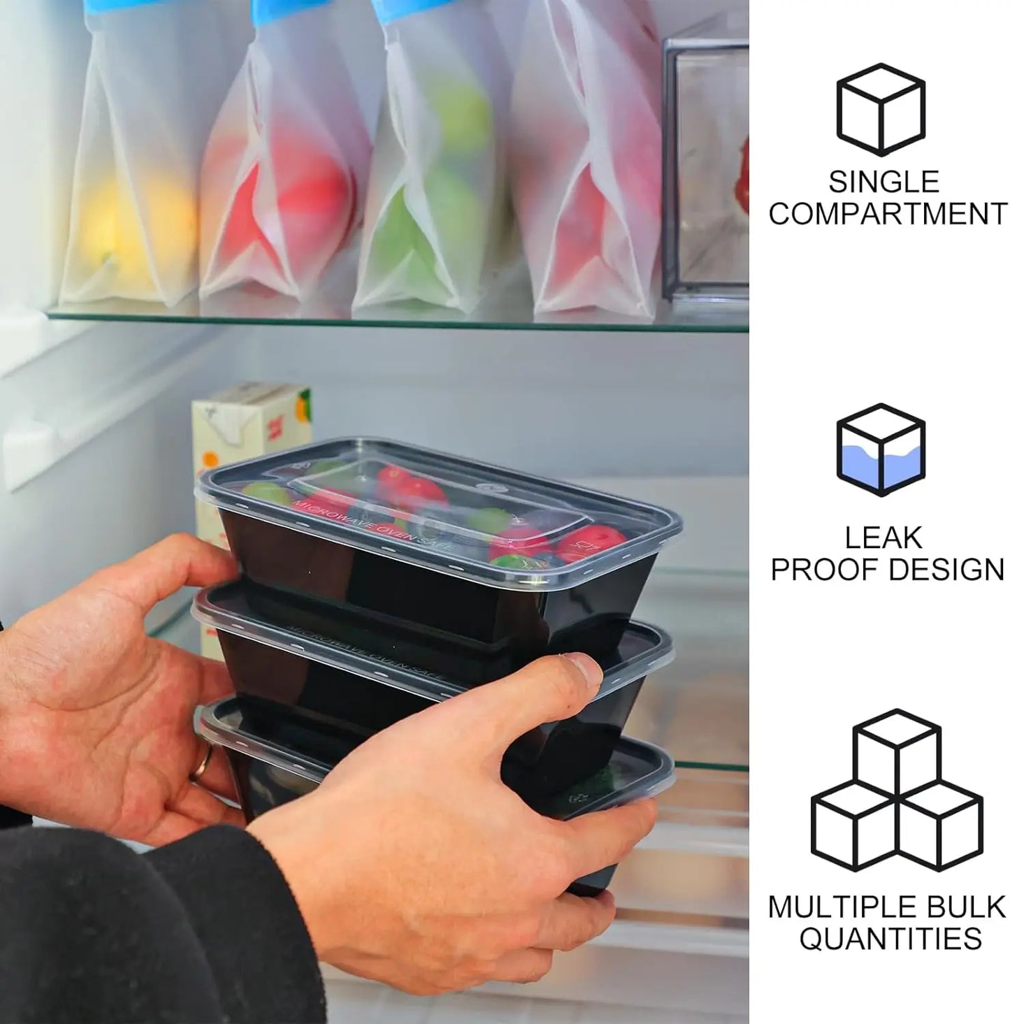 Einweg-Lebensmittelbehälter mit Deckel – Mikrowellengeeignet - Auslaufsicher