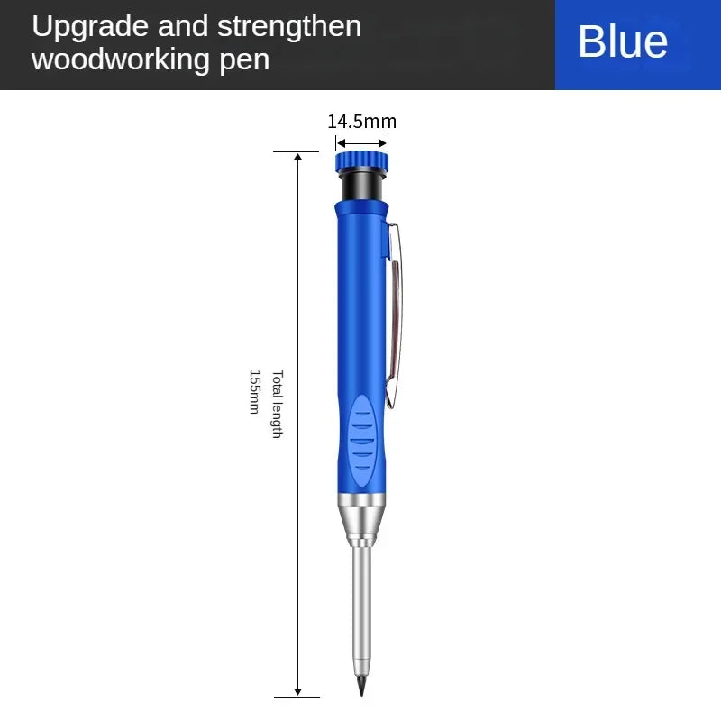 Präzise Zeichnen - Markieren: 2,8mm Zimmermanns-Druckbleistift mit Spitzer, 6 Farben