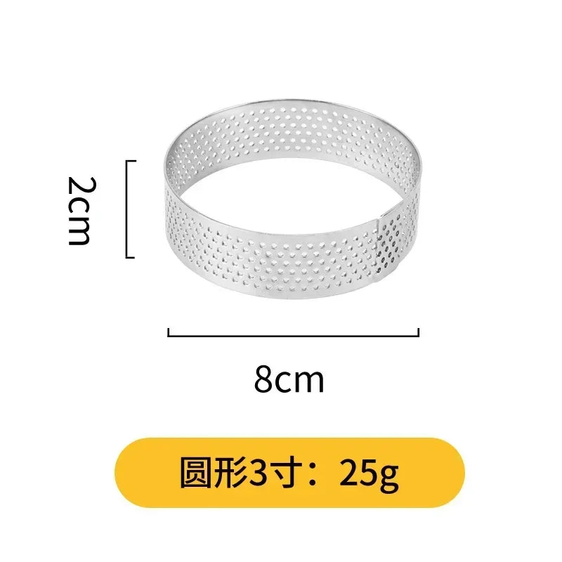 Perforierter Tartering für perfekte Obst Mousse Kuchen & Desserts