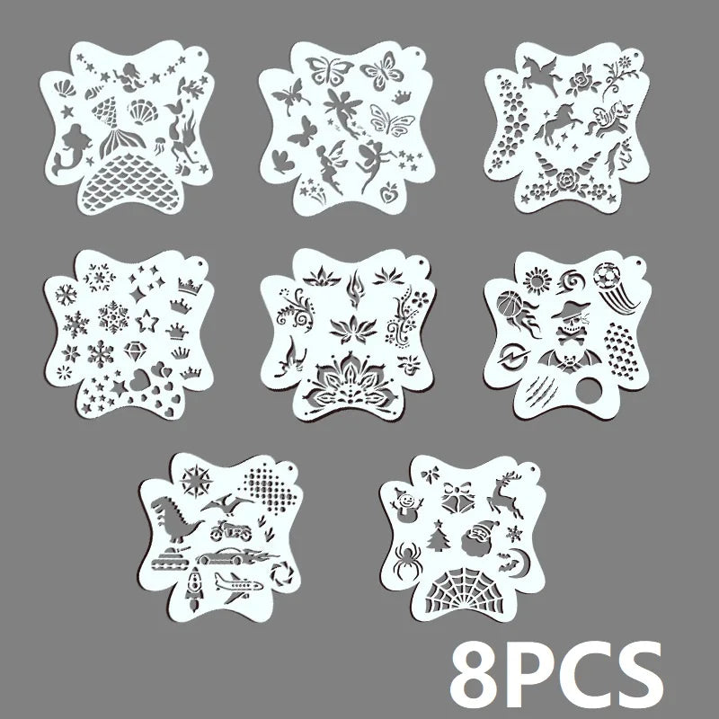 8er Set Gesichtsbemalungsschablonen für Kinder und Make-up