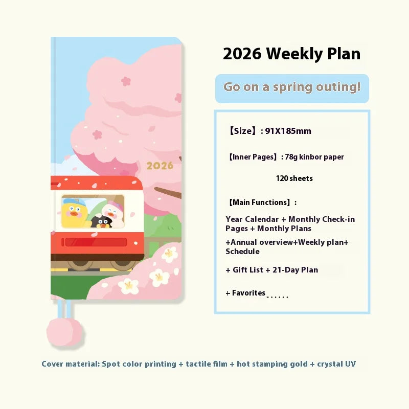 2026 Wochenplaner Notizbuch Taschenformat für effiziente Tagesplanung