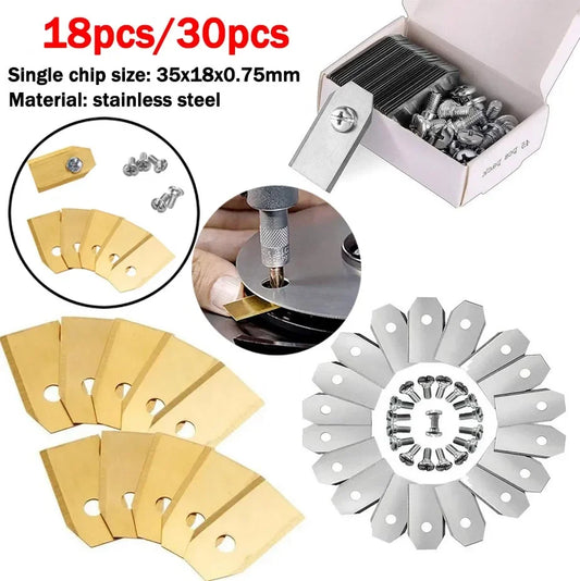 Edelstahl Mähroboter Klingen 35x18x0,75 mm – Rasenmäher Ersatz Trimmerblätter