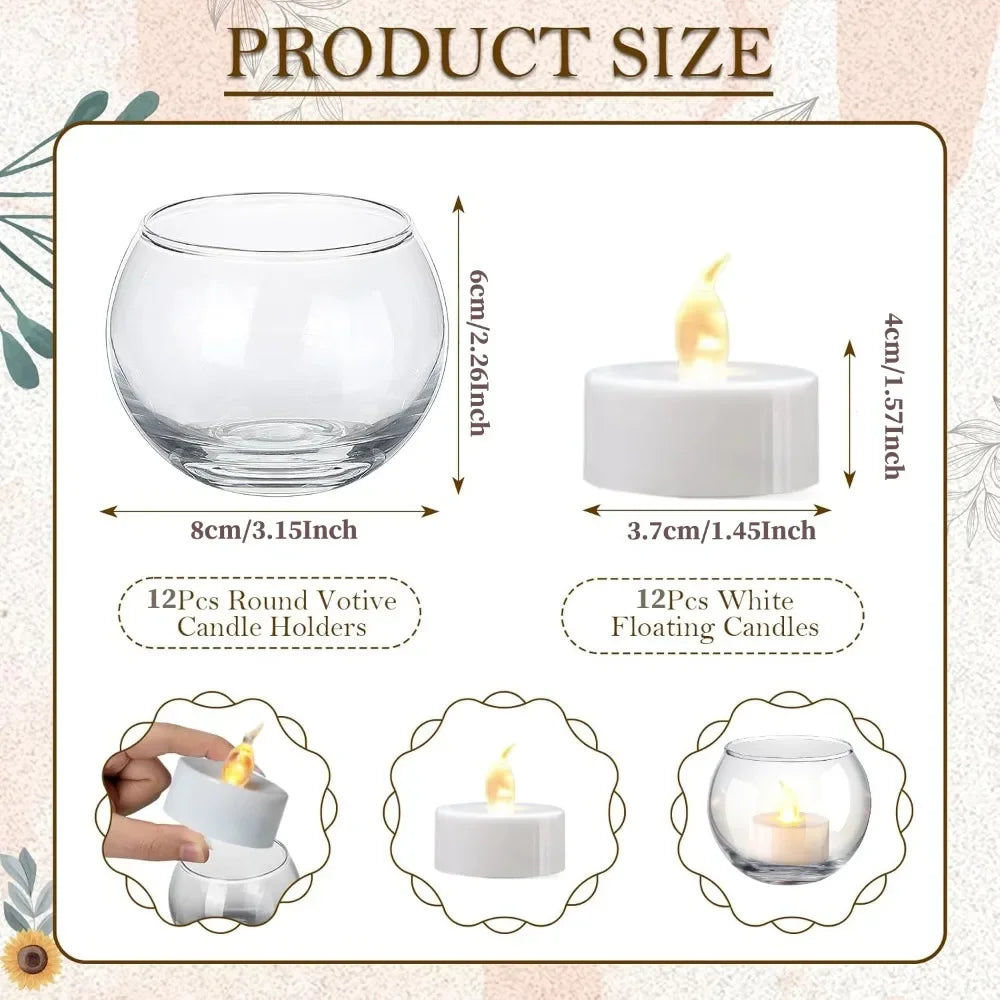 6 oder 12 Stück Glas-Teelichthalter winddichte Kerzenhalter-Yabubest - Home & More
