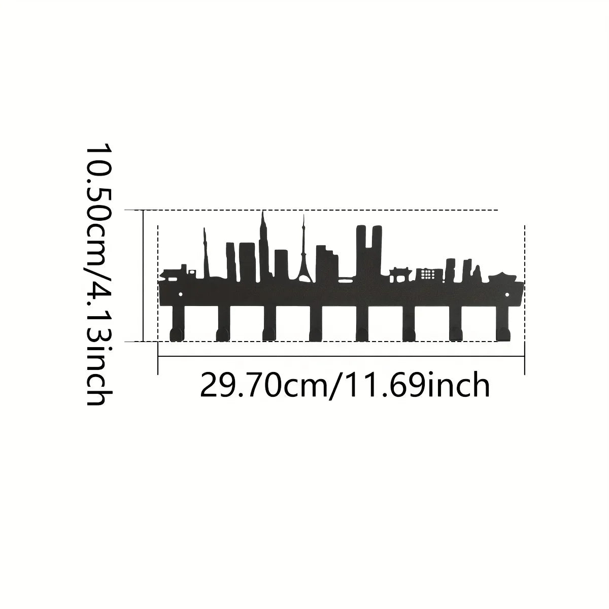 Stilvoller Schlüssel-Organizer aus Metall für Wandmontage