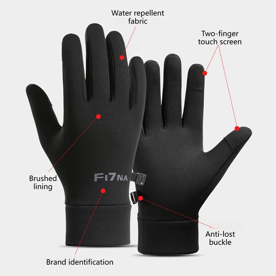 Winter-Fahrradhandschuhe Herren Damen wasserdicht warm Touchscreen M-XL