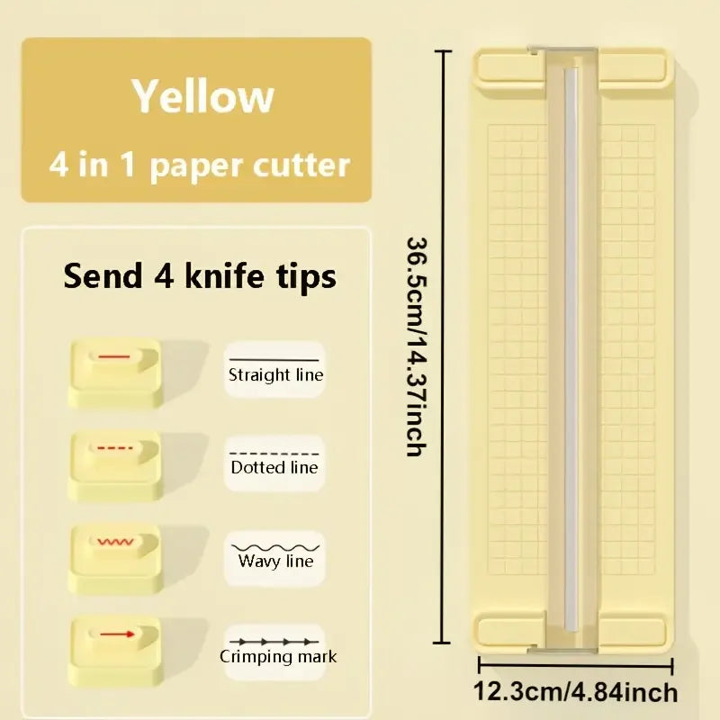 Manueller 4-in-1 Papierschneider 4 Klingen: Präzises Schneiden Büro & Schule