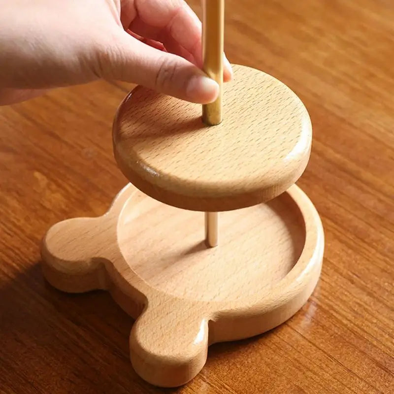 Holzgarnhalter Bambus Spule Wickler für Stricken Häkeln Anfänger