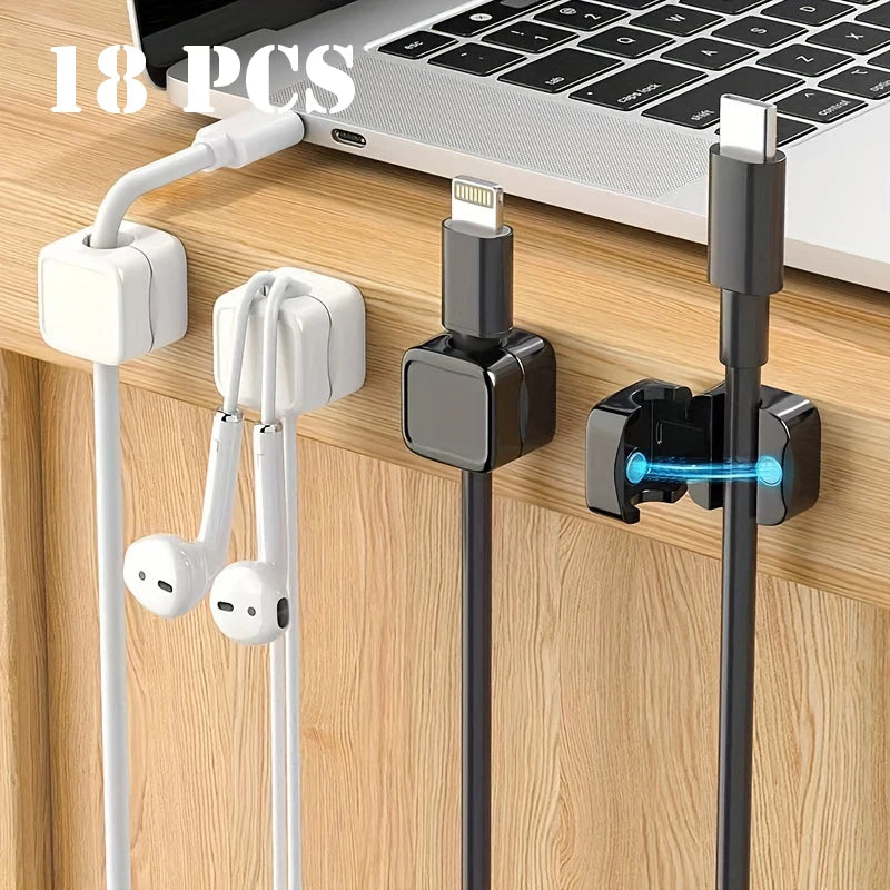 6 12 18 Stück Magnetische Kabel Organizer Selbstklebende Kabelhalter