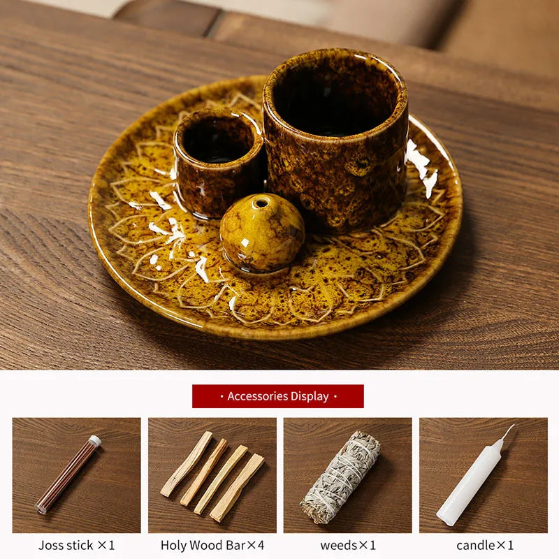 Multifunktionaler Keramik Räuchergefäßhalter 4 in 1