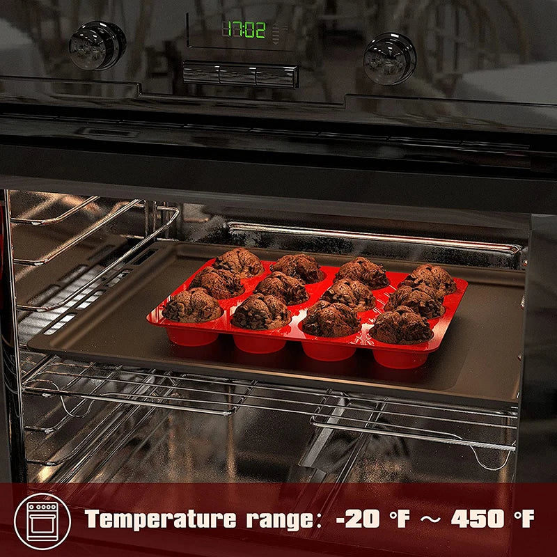Silikon Muffinbackform für 6 und 12 Tassen – Antihaft - BPA-frei