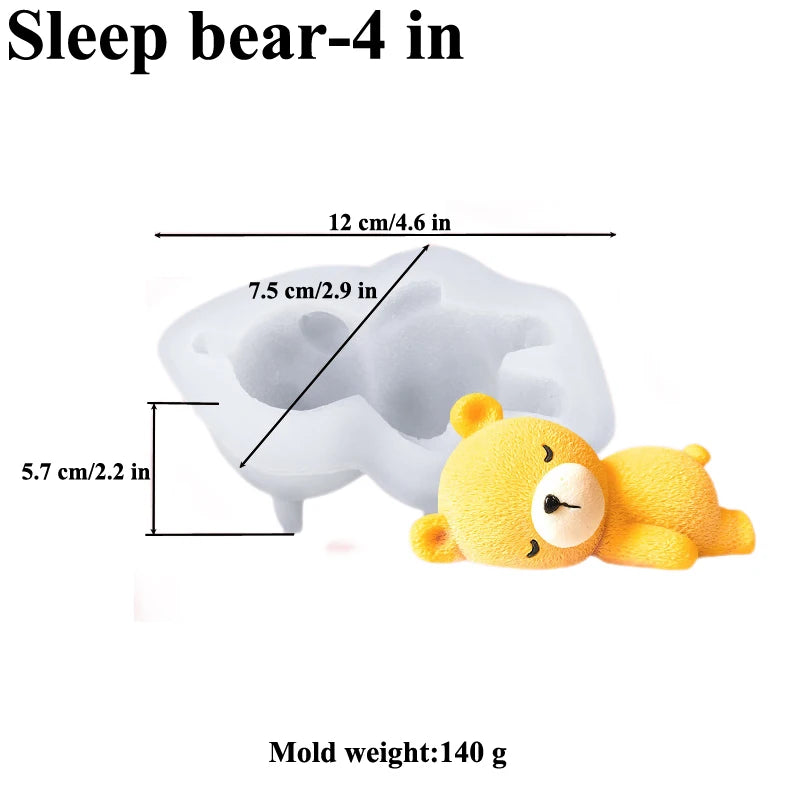 Silikon Kuchenform Schlafender Bär Mousse Gelee Backform für Dessert