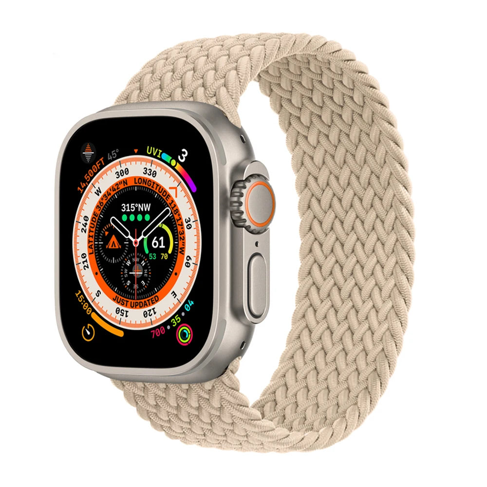 Geflochtenes Solo Loop Ersatzarmband für Smartwatch 38-49mm Unisex