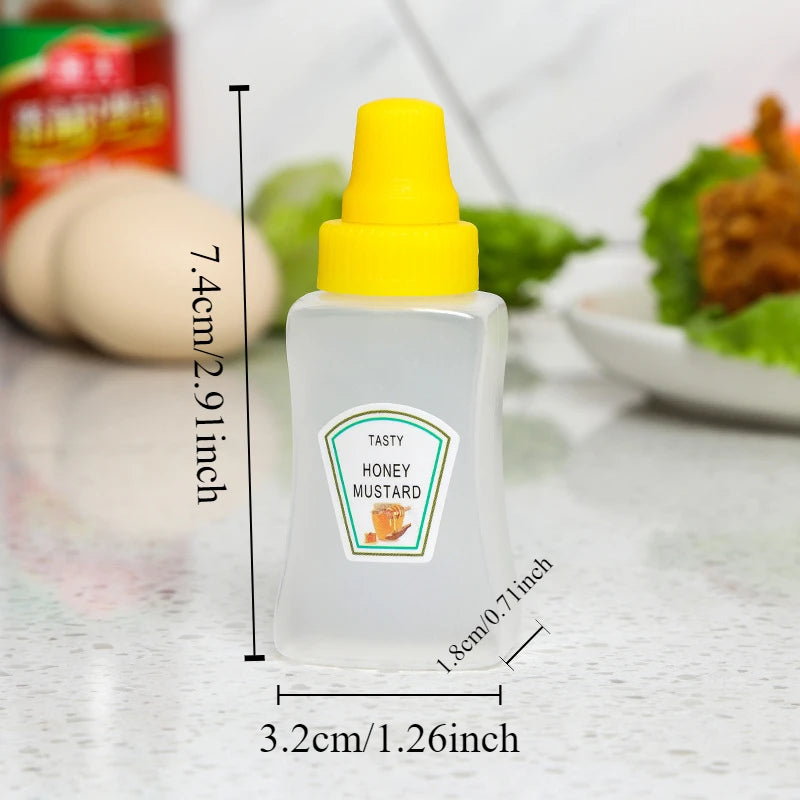 4er Set 25ML Mini Sauce Flaschen Tragbare Ketchup Honig Senf Behälter