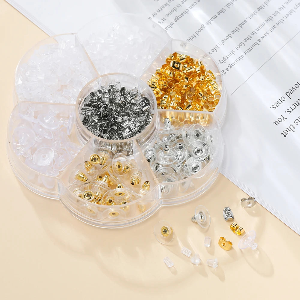 260-690 Ohrstecker Silikonrücken Stopfen DIY Schmuck Zubehör Set
