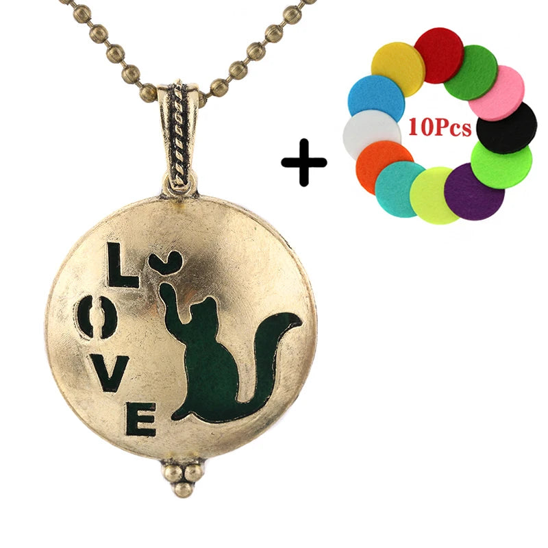 Aromatherapie Halskette Lotus Diffusor Anhänger aus Zinklegierung