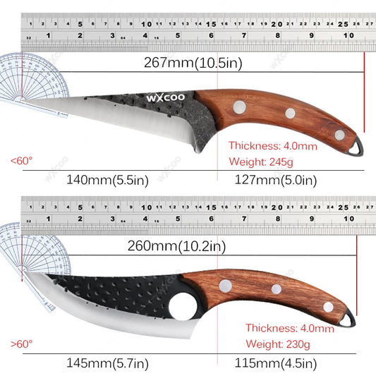 Professionelles Ausbeinmesser aus Edelstahl mit Holzgriff für präzises Schneiden
