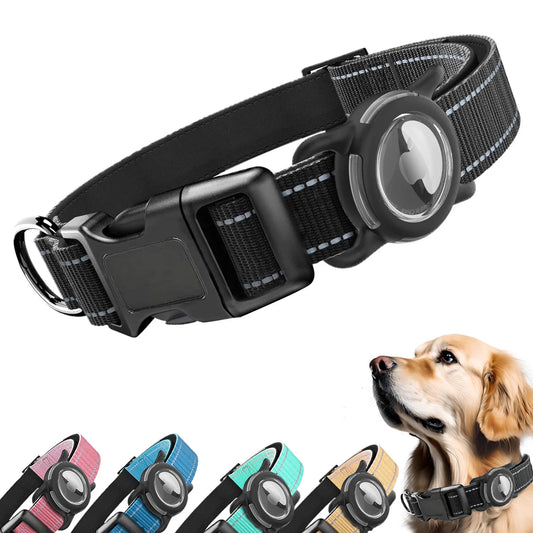 Airtag Hundehalsband reflektierend gepolstert wasserdicht für große Hunde