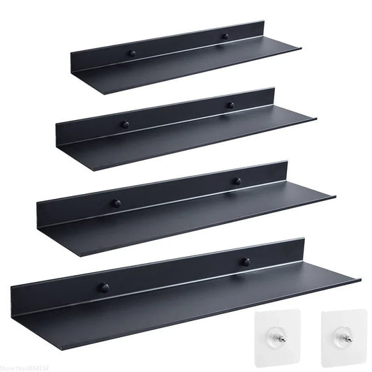 Platzsparendes Bad Regal aus schwarzem Aluminium