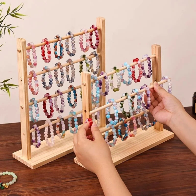 Abnehmbarer Schmuckhalter aus Holz mit 2 bis 6 Etagen