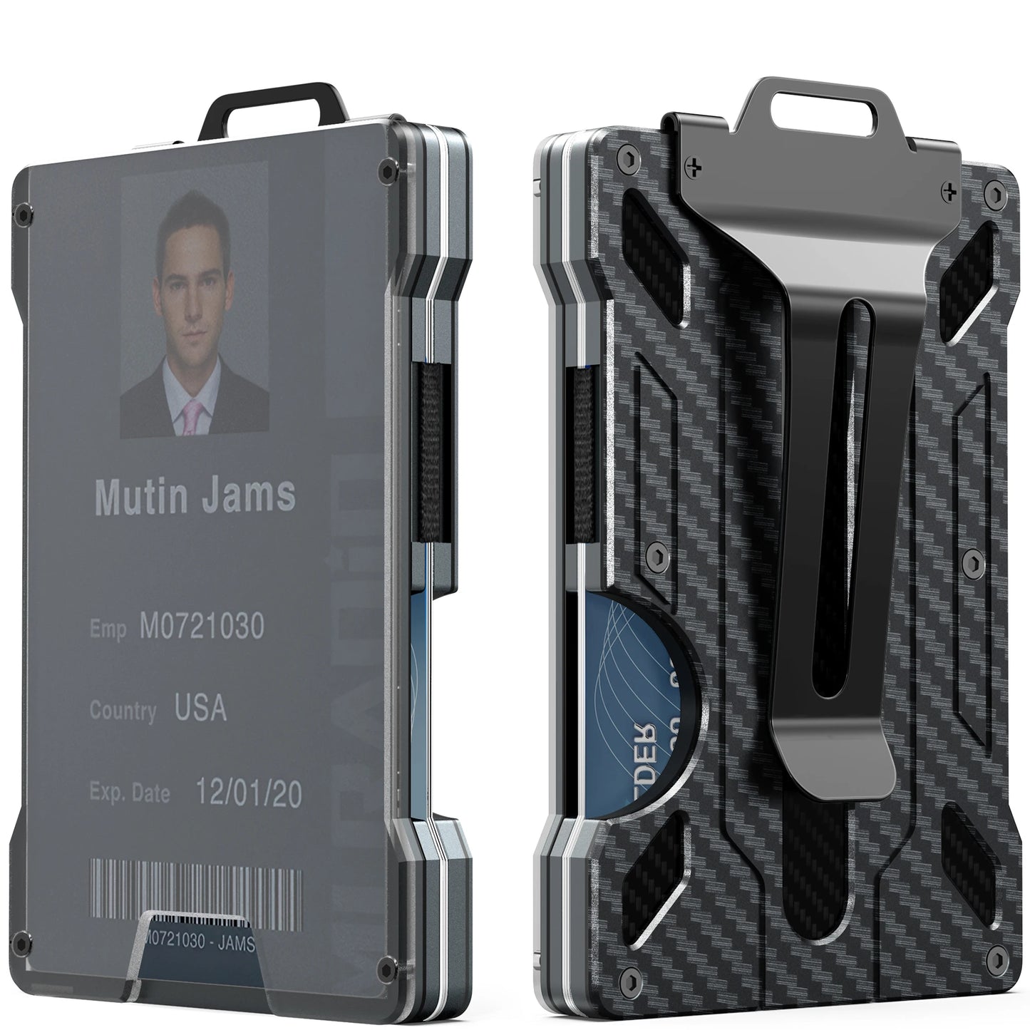 Schlanke RFID Geldbörse für Herren Aluminium Metall Halter für 15 Karten