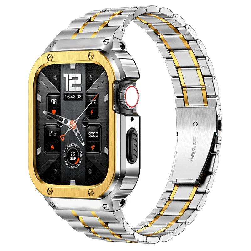 Edelstahl Armband für Apple Watch 40-45mm mit Butterfly Verschluss-Yabubest - Home & More